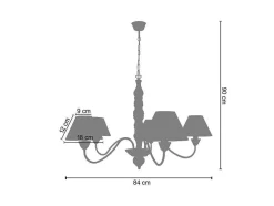 Lustre Tosel Menton Tecido Braco Cinza D84 X H90 Cm