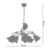Lustre Tosel Pampilles Lampada Decorativa Braco Roxo D60 X H90 Cm