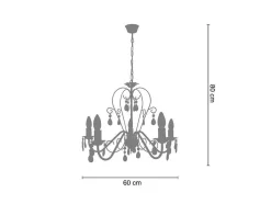 Lustre Tosel Pampilles Vidro Braco Transparente D55 X H90 Cm