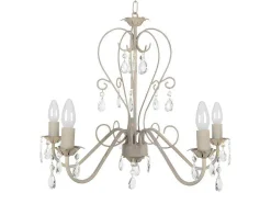 Lustre Tosel Pampilles Vidro Braco Transparente D55 X H90 Cm
