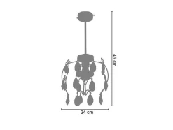 Lustre Tosel Tulipano Vidro Braco Ambar D60 X H80 Cm