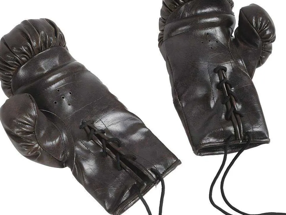 Luvas De Boxe Vintage Com Cordoes Mirko - Castanho