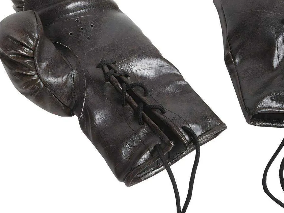 Luvas De Boxe Vintage Com Cordoes Mirko - Castanho