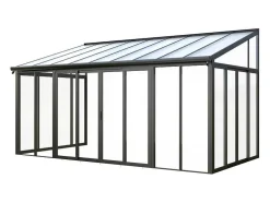 Marquise Em Aluminio E Policarbonato Com Protecao Uv 15,8 M Antracite - Mathilda