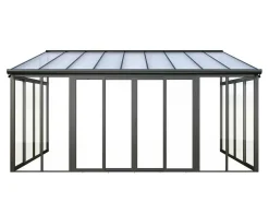 Marquise Em Aluminio E Policarbonato Com Protecao Uv 15,8 M Antracite - Mathilda