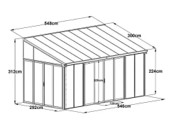 Marquise Em Aluminio E Policarbonato Com Protecao Uv 15,8 M Antracite - Mathilda