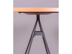 Mesa Alta Industrial Em Madeira De Faia E Aco Lacado (60X60Cm) - Amadeus - Faia Natural