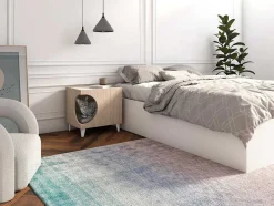 Mesa Animal Ellie - Carvalho/Branco, Orificio De Entrada Lateral, 1 Porta.