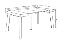 Mesa Consola Extensivel, 160, Para 8 Péssoas, Pés De Madeira, Carvahlo E Preto