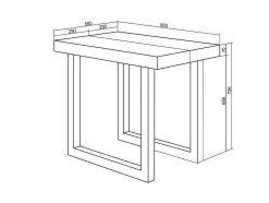 Mesa Consola Extensivel, 220, Para 10 Péssoas, Pés De Madeira, Preto E Carvahlo