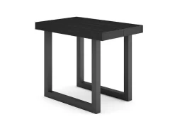 Mesa Consola Extensivel, 220, Para 10 Péssoas, Pés De Madeira, Preto E Carvahlo