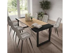 Mesa Consola Extensivel, 220, Para 10 Péssoas, Pés De Madeira, Preto E Carvahlo