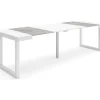 Mesa Consola Extensivel, 260, Para 12 Péssoas, Pés De Madeira, Branco E Cinzento