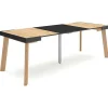 Mesa Consola Extensivel, 220, Para 10 Péssoas, Pés De Madeira, Carvahlo E Preto