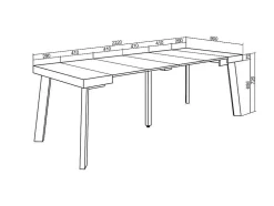 Mesa Consola Extensivel, 220, Para 10 Péssoas, Pés De Madeira, Carvahlo E Preto