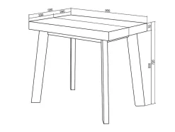 Mesa Consola Extensivel, 220, Para 10 Péssoas, Pés De Madeira, Carvahlo E Preto