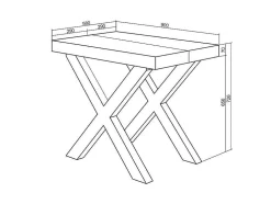 Mesa Consola Extensivel, 260, Para 12 Péssoas, Pés De Madeira, Cimento