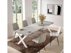 Mesa Consola Extensivel, 260, Para 12 Péssoas, Pés De Madeira, Cimento