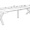 Mesa Consola Extensivel, 300, Para 14 Péssoas, Pés De Madeira, Carvahlo