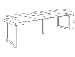 Mesa Consola Extensivel, 300, Para 14 Péssoas, Pés De Madeira, Preto