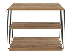 Mesa De Apoio Com 1 Prateleira Natural Claro E Preto - Brilena