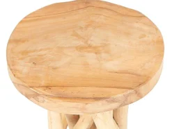 Mesa De Apoio Em Teca Cor Natural - Gayana