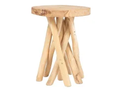 Mesa De Apoio Em Teca Cor Natural - Gayana