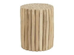 Mesa De Apoio Em Teca Cor Natural - Lutiana
