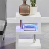 Mesa De Apoio Lylia - Mdf Lacado A Branco - Com Leds - Branco