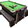 Mesa De Bilhar 7 Pés Multijogo Verde Air Hockey + Ping Pong - Stark Com Bancos