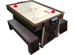 Mesa De Bilhar 7 Pés Multijogo Verde Air Hockey + Ping Pong - Stark Com Bancos