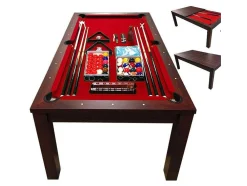 Mesa De Bilhar 7 Pés Vermelho Conversivel En Mesa Estia