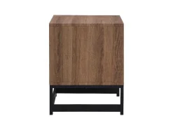 Mesa De Cabeceira Com 1 Gaveta E 1 Nicho Em Mdf E Aco Cor Natural E Preto - Caratana