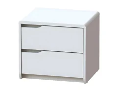 Mesa De Cabeceira Com 2 Gavetas Em Mdf Cor Branco - Lucile Ii