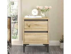 Mesa De Cabeceira Com 2 Gavetas - Venprodin - Feltro 45 Cm - Antracite