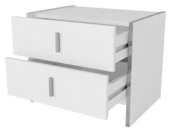Mesa De Cabeceira 2 Gavetas Branco - Cadeba