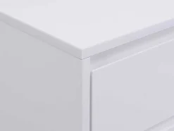 Mesa De Cabeceira 2 Gavetas Mdf E Metal Lacado A Branco E Dourado - Korasa