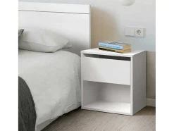 Mesa De Cabeceira Juvenil Com 1 Gaveta 42X40X28 Branco