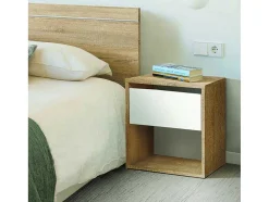 Mesa De Cabeceira Juvenil Com 1 Gaveta 42X40X28 Cambriano-Branco