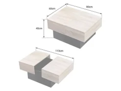 Mesa De Cafe Branca Greta Com Tampo Amovivel