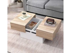 Mesa De Cafe Branca Greta Com Tampo Amovivel