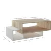 Mesa De Cafe Gemini, Branco, Sonoma, 100X60X35 Cm, Epikasa