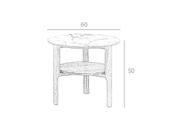 Mesa De Canto Com Estrutura De Madeira Folheada A Nogueira 2047