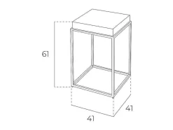 Mesa De Canto Com Tampo Em Mdf Lacado Em Branco Brilho Sobre Estrutura Em Aco Inoxidavel, 2041