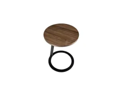 Mesa De Canto Em Nogueira E Aco Preto 2115