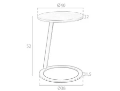 Mesa De Canto Em Nogueira E Aco Preto 2115