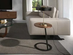 Mesa De Canto Em Nogueira E Aco Preto 2115