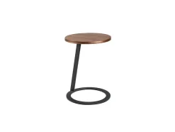 Mesa De Canto Em Nogueira E Aco Preto 2115