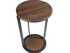 Mesa De Canto Em Nogueira E Aco Preto 2116
