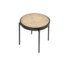 Mesa De Canto Redonda Em Rattan E Aco Preto 2109
